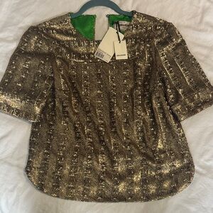 Zadig & Voltaire Gold Sequin Blouse